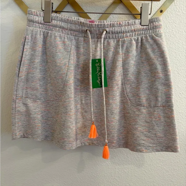 NWT Lilly Pulitzer Zia Beach Walk Skirt Heather Gray Knit Skirt Medium - Image 9