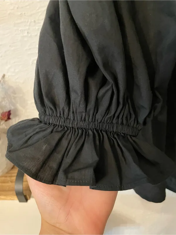 For Love & Lemons Ruth Pleated Long Sleeve Organic Cotton Minidress Small - Image 7