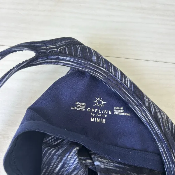 Offline by Aerie Space Dye Navy Tank Sports Bra Size Medium - Image 6