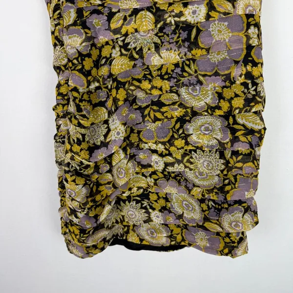 Zara NWT Floral Ruched One Shoulder Mini Dress Metallic Size XS NEW - Image 10