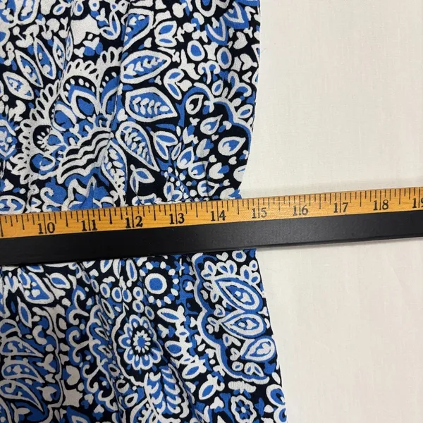 LOFT Maxi Dress Blue Paisley Criss Cross Back Boho Wedding Party‎ Coastal M - Image 7