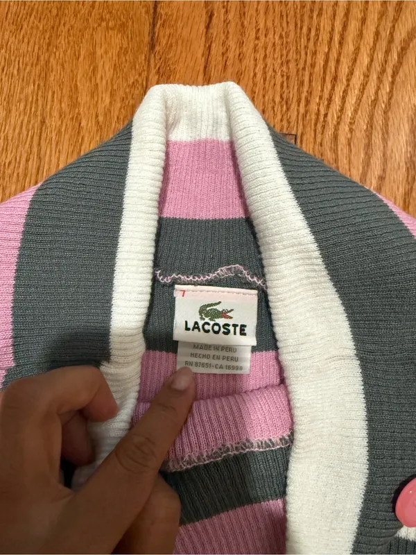 Lacoste Off the Shoulder Sweater Size XS - Image 3
