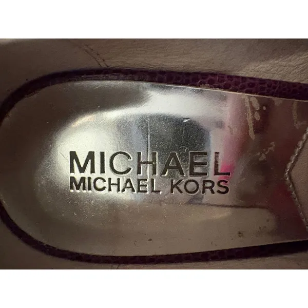 Michael Michael Kors Plum Lizard Embossed Pointed Toe Pumps Purple Heels 7.5M‎ - Image 10