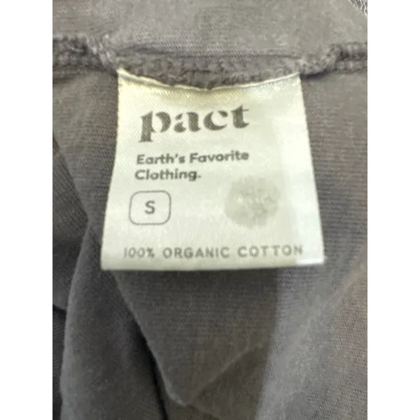 Pact Organic Cotton Sleeveless Notched V-Neck Midi Shift Dress Gray Small - Image 5