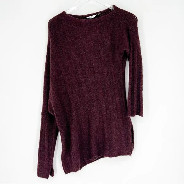 NWT ZARA Asymmetrical Off Shoulder Wool Blend Sweater‎ Women's L Quiet Luxury - Image 3