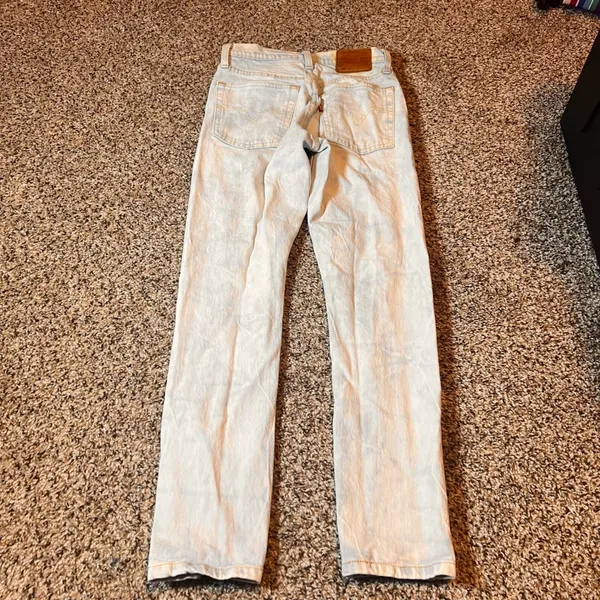 Levi's Premium 501S Jeans Bleach Wash‎ Denim Button Fly Womens Size 24 - Image 8