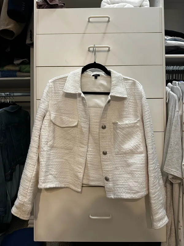 Express White Cropped Jacket - Image 3