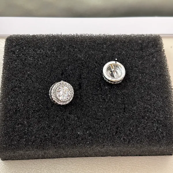 10mm CZ Stud Earrings for Men Women Streetwear Hip Hop Punk Unisex Earrings - Image 2