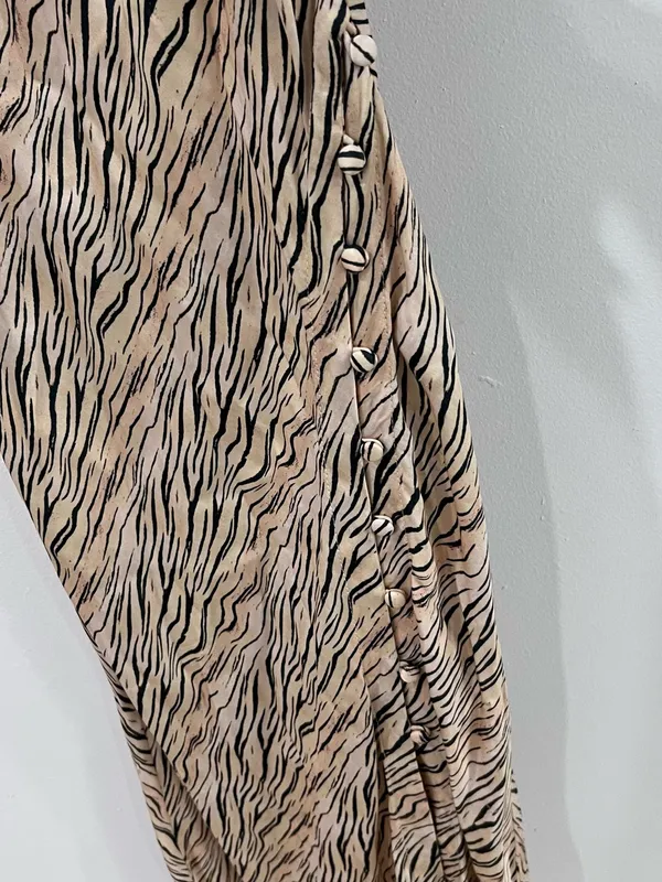 For Love & Lemons Zebra Slip Maxi Dress | Y2K Cowl Neck | Mob Wife Resort S - Image 4