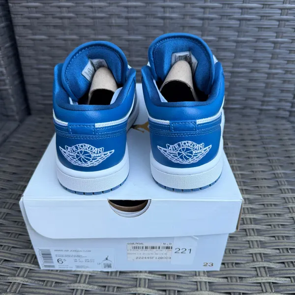 Nike Air Jordan 1 Low Dark Marina Blue White Womens 6.5 - Image 3