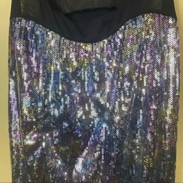 XOXO Multi Colored Sequins Sleeveless Black Dress Size Medium - Image 9