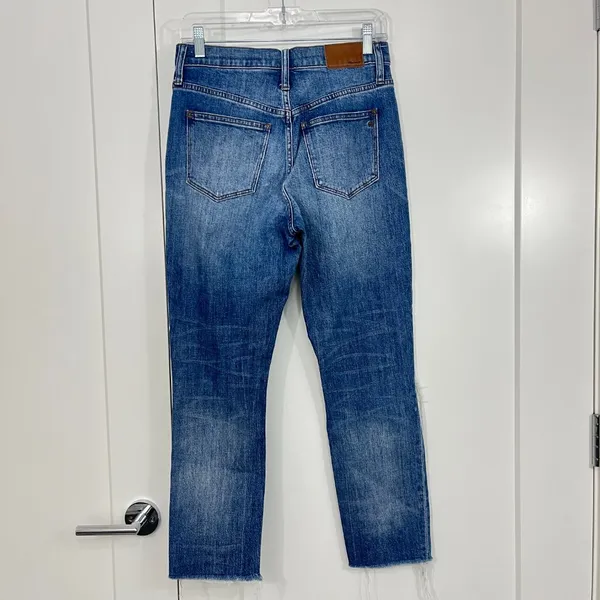 Madewell Size 25 Blue High Rise Slim Boyjean Distressed Raw Hem Jeans - Image 3