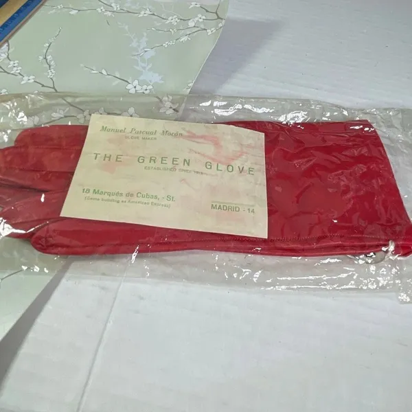 VTG Red leather gloves Madrid Manuel Pascual Moran glove maker - Image 2