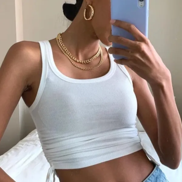 Princess Polly Cropped White Tank - Image 2