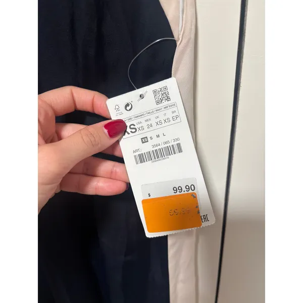 Zara Satin Slip Dress with Tie Back XS - Image 7