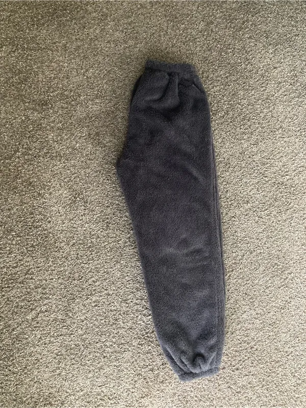 Women’s XL Dark Gray Plush Fleece Lounge Jogger Pants Soft Cozy Relaxed Fit - Image 6