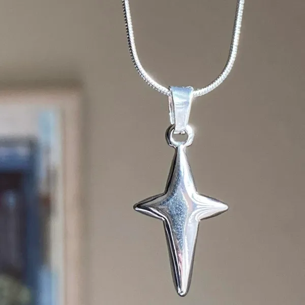 Handmade grunge y2k street style sparkle star fully stainless steel necklace✨ - Image 4
