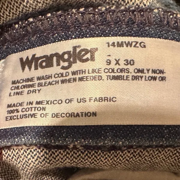 Wrangler Vintage 90s High Rise Jeans Straight Leg Mom Jeans Denim 9 x 30 - Image 3