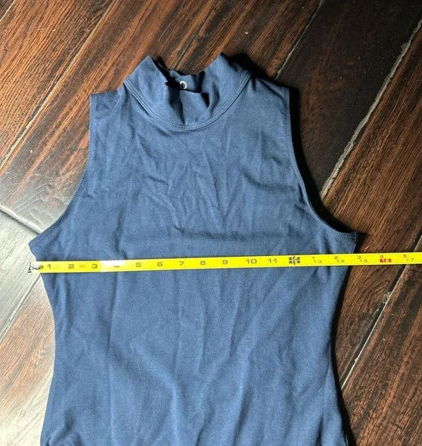 Mock neck bodysuit cutout back Los Angeles Apparel one piece leotard basic - Image 4
