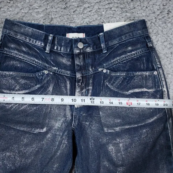BDG Cowboy Jeans High Rise Straight Relaxed Blue Silver Painted Women's Size 31 - Image 8