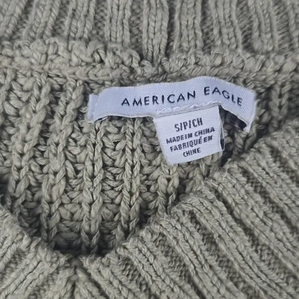 American Eagle Olive‎ Green V-neck Slouchy Sweater Small - Image 2