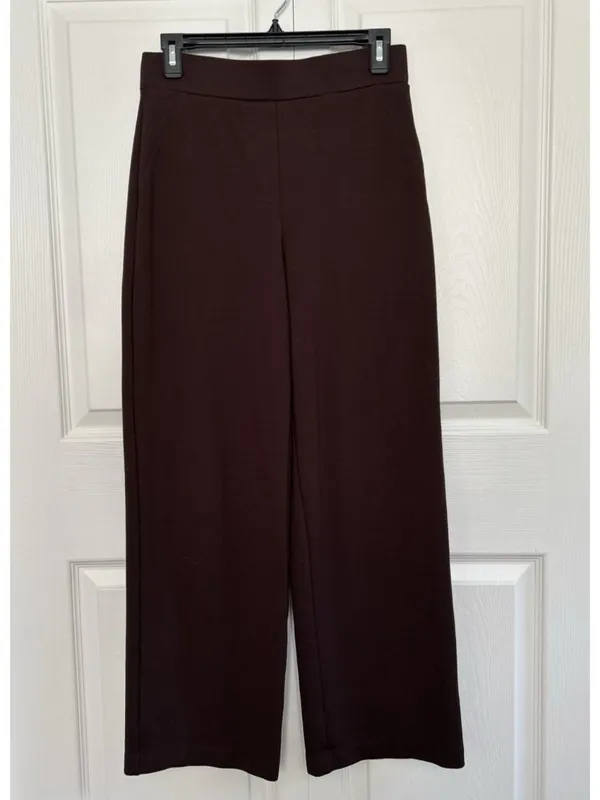 Quince Ultra-Stretch Ponte Wide Leg Pants Espresso Brown Size S - Image 7