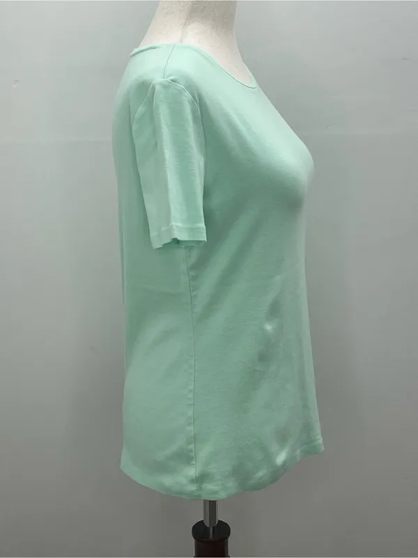 Talbots Tee Womens Mint Green Short Sleeve 100% Pima Cotton Basic Top Small - Image 4