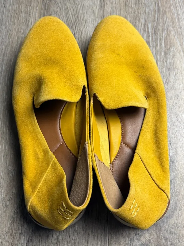 Franco Sarto Mustard Yellow Suede Loafers Slip-On Flats Women’s Size 8.5M - Image 7