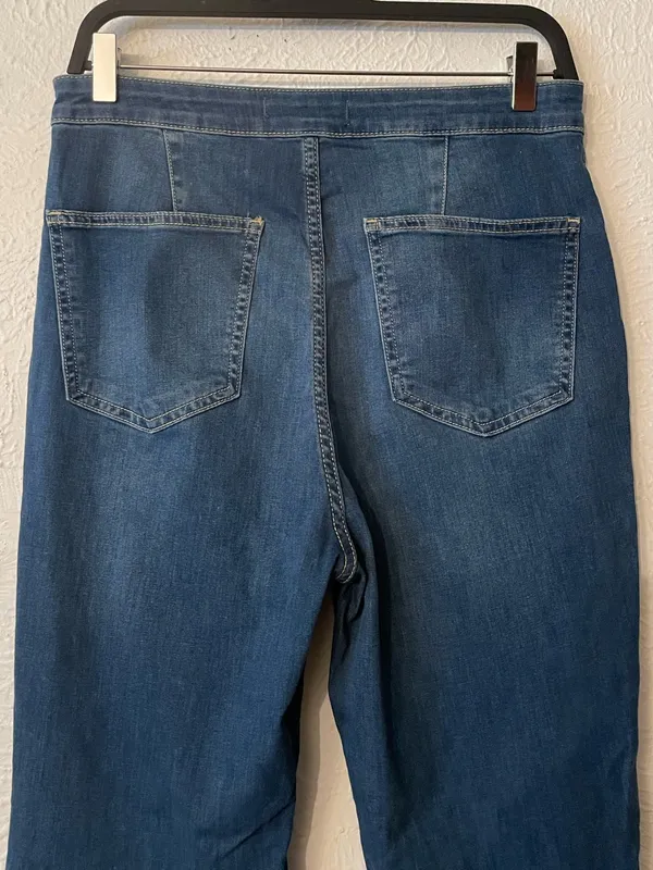 We The Free Blue Flare Wide Leg Jeans Size 31 - Image 4