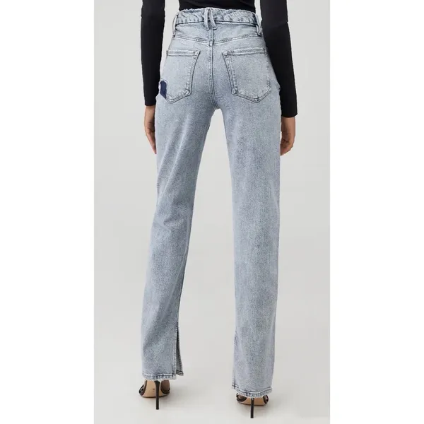 Good American Vintage 90s Straight Leg Jeans Patchwork Pocket Grunge Indie 12/31 - Image 4