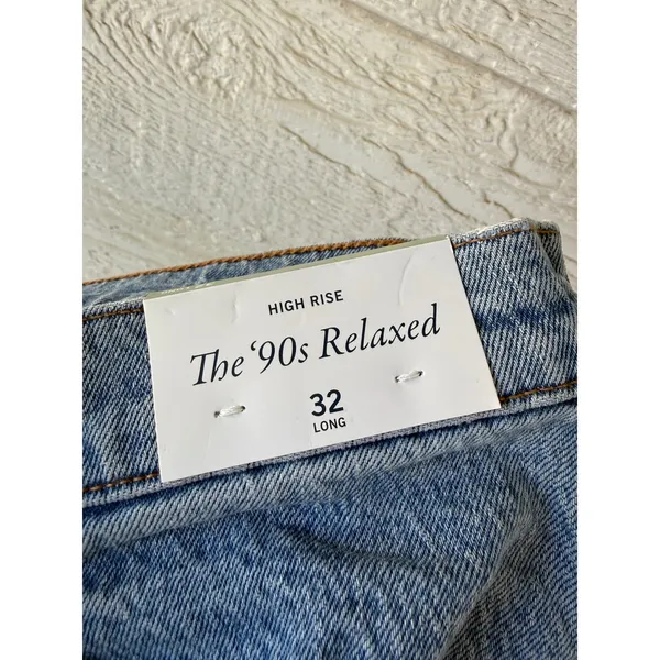 Abercrombie & Fitch The 90s Relaxed Jean High Rise Light Wash Blue Size 32 Long - Image 6
