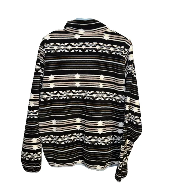 Cinch Polar Fleece Pullover Women L Black Aztec Southwest Snap Mock Neck‎ Hiking - Image 4