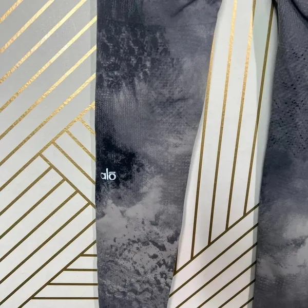 Alo Yoga Leggings Airbrush Tie Dye Abstract Print Stretch Skinny Gray Size‎ XS - Image 11