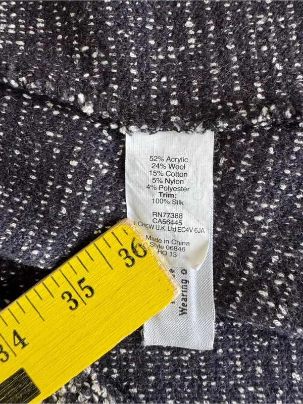 J. Crew Black and White Tweed Fit and Flare Mini Dress Size 4 - Image 8
