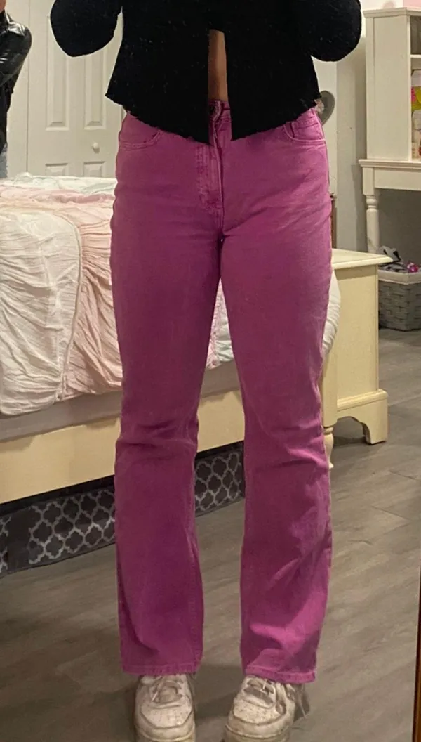 ZARA Women Pink/Raspberry Denim Jeans - Image 10