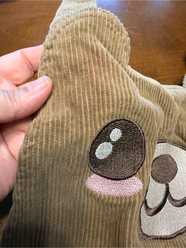 Hot Topic Teddy Bear Corduroy Shortalls Large Cotton Khaki Brown - Image 5