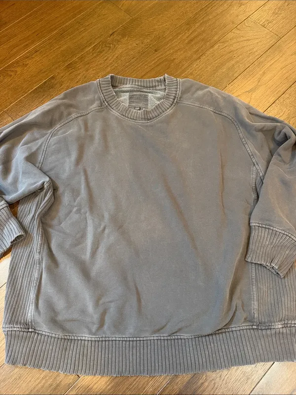 Aerie Down to Earth Crewneck Sweatshirt in Slate Gray Size Large - C73-026 - Image 4
