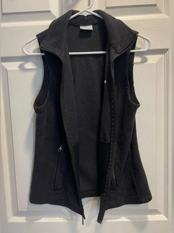 Columbia Vest Womens Medium Black Outdoors Full Zip Fleece Ladies - Image 3