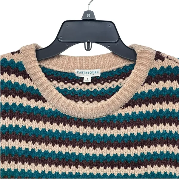 Earthbound Crotchet Boho Sweater Dress Womens Size S‎ Midi Striped Boundless - Image 2