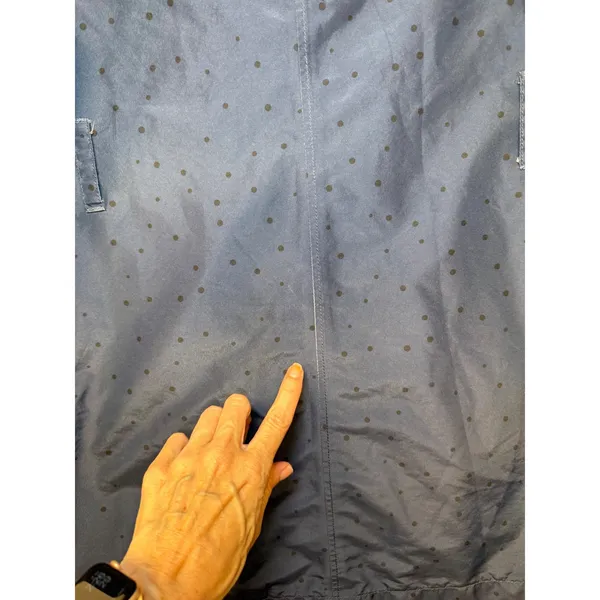 Helly Hansen Womens Navy Blue Polka Dot Hooded‎ Rain Jacket Coat Sz Medium - Image 14