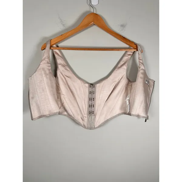 House of CB Elsa‎ Silver Sparkle Cropped Corset Top Women XS Boned Crop SB4834 - Image 4