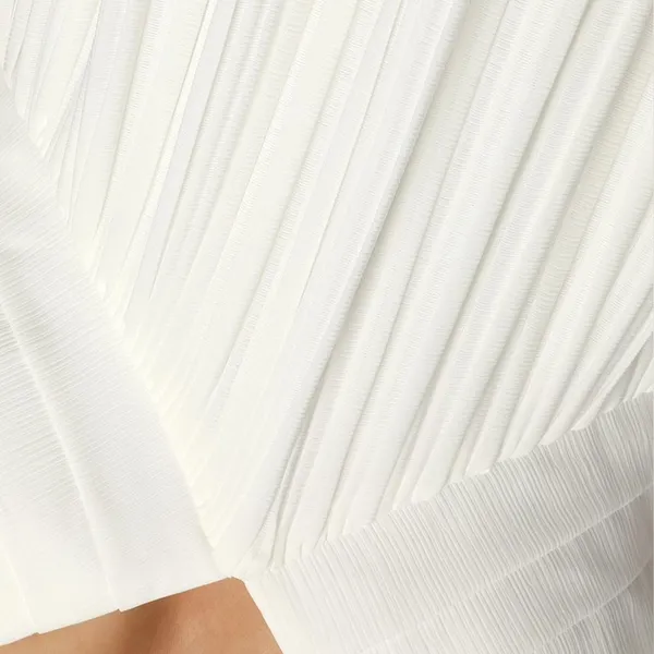 LULU’S Amalfi Coast White Pleated Flutter Sleeve Mini Dress - Image 5