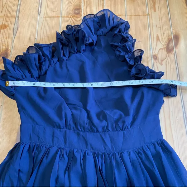 NWOT Lulus Splendid Charisma Navy Ruffled Pleated One-Shoulder Midi Dress - Image 9