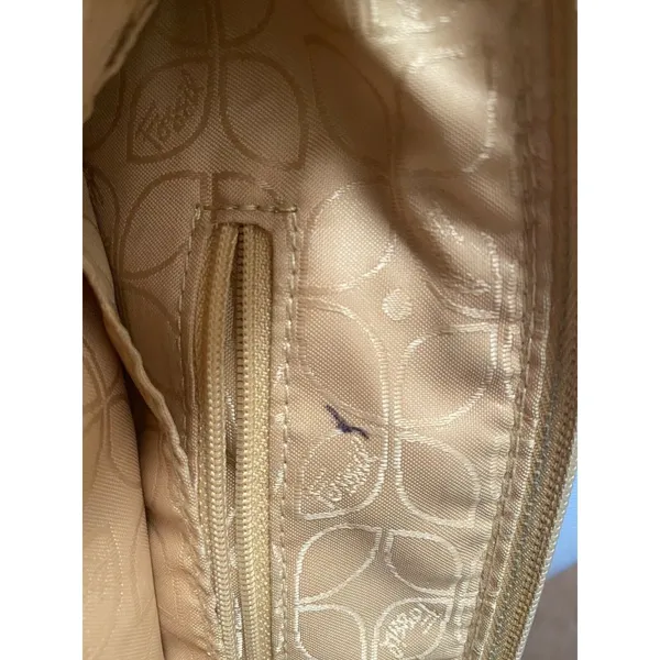 Fossil Yellow‎ Leather Shoulder Bag With Inner & Outer Zippers - Image 8