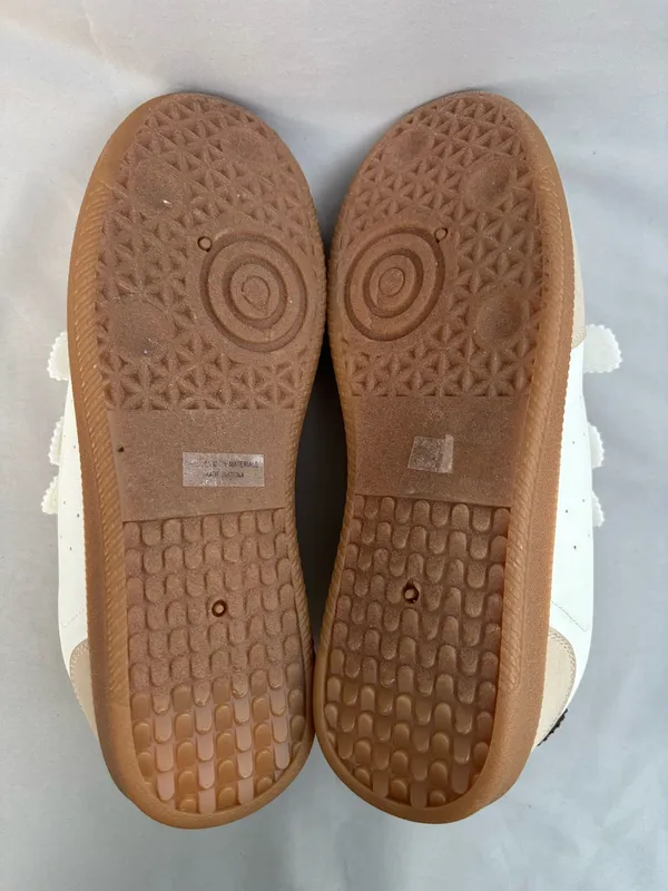Dolce Vita Sneakers White Beige Suede Straps Leopard Trim Womens 10 NEW - Image 7