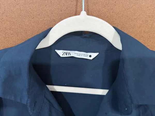 ZARA blue Shirt Dress Button-Up long M long sleeve - Image 3