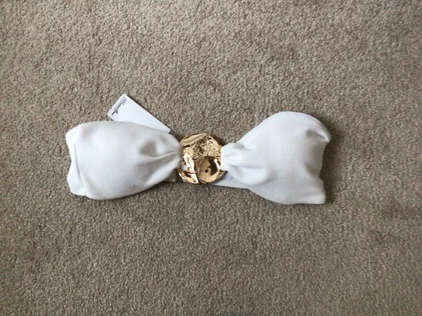Brazilian Strapless Bandeau White Bikini Top- Sz Med- Nwt - Image 6