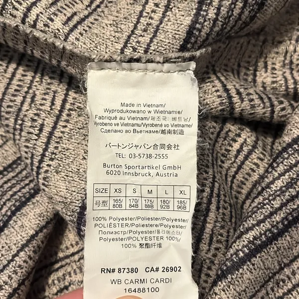 Burton Small Gray Oversized Wrap Cardigan Jacket - Image 4