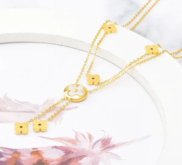 Clovers Gold Layered Necklace - Image 9