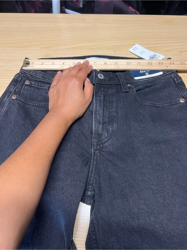 Abercrombie & Fitch Curve Love Mid Rise Cropped Straight Split Hem Jeans 27 NWT - Image 8
